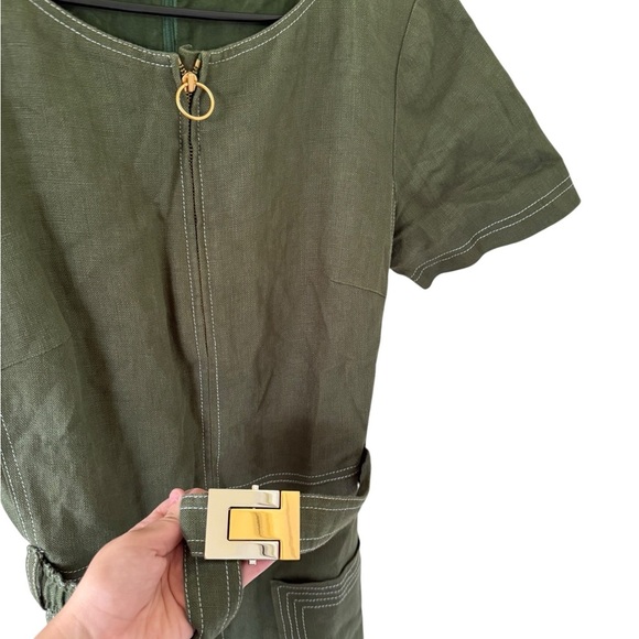 Tory Burch Nadia Green Linen Shift Dress - Picture 8 of 12